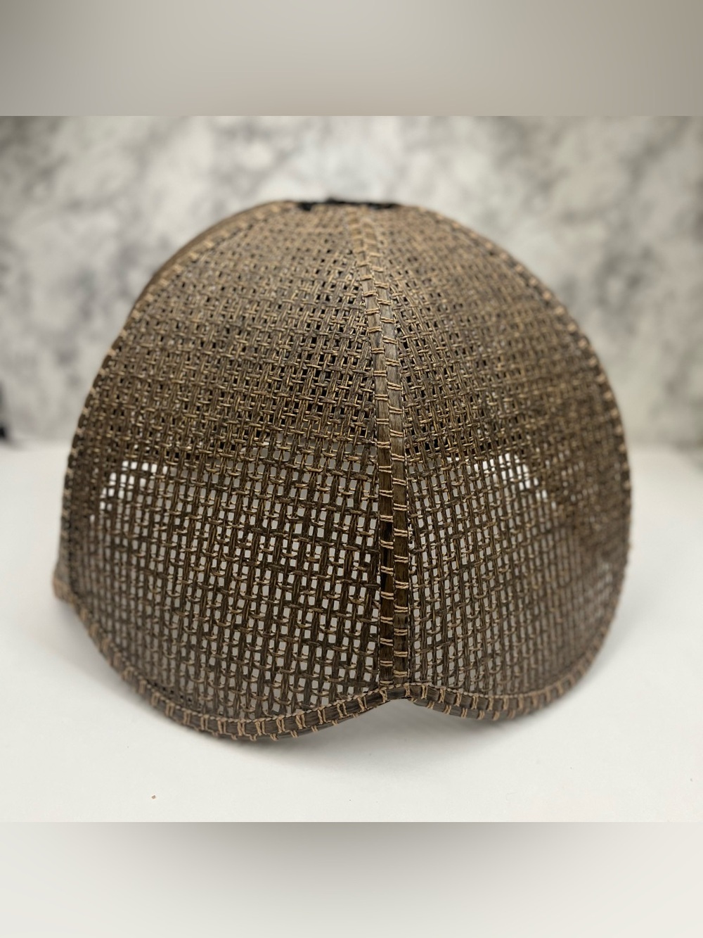 Vintage 1970s Rattan Lampshade, Bohemian Large 16" Wicker Dome Shade